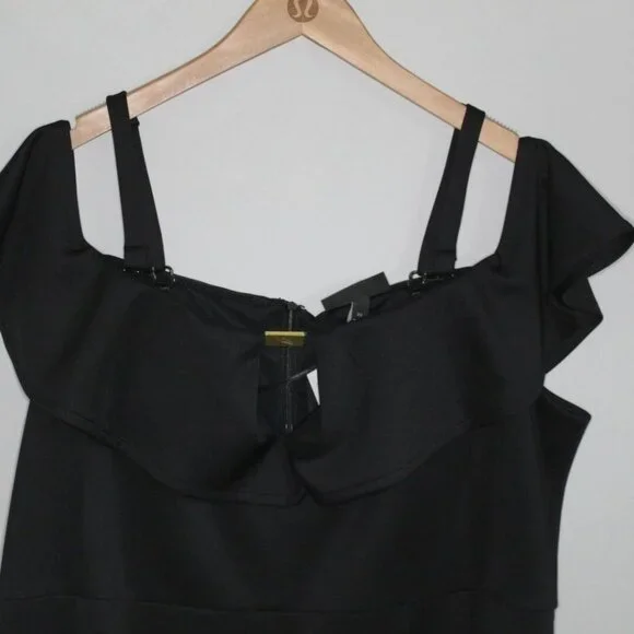 NWT Lane Bryant Off Shoulder Dress Black Scuba Plus Size 22 H10674 - Picture 4 of 12